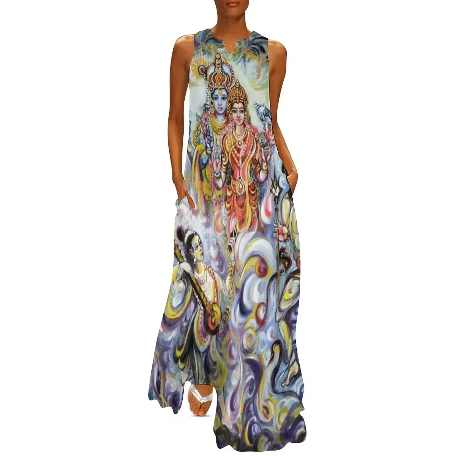 

Dancing and Chanting for Vishnu Lakshmi Long Dress Dresses gala evening dress summer dress korean women dresses for prom