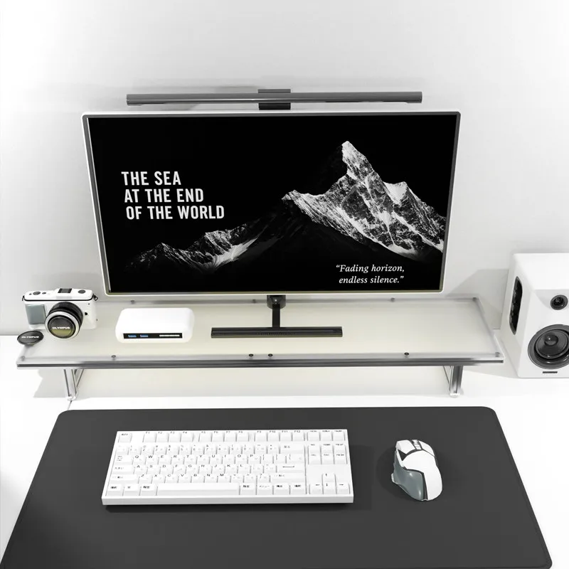 Aluminum Alloy Monitor Holder Office Monitors Storage Riser Stand Desktop Computer Height Increase Base Monitor Organizer Shelf、