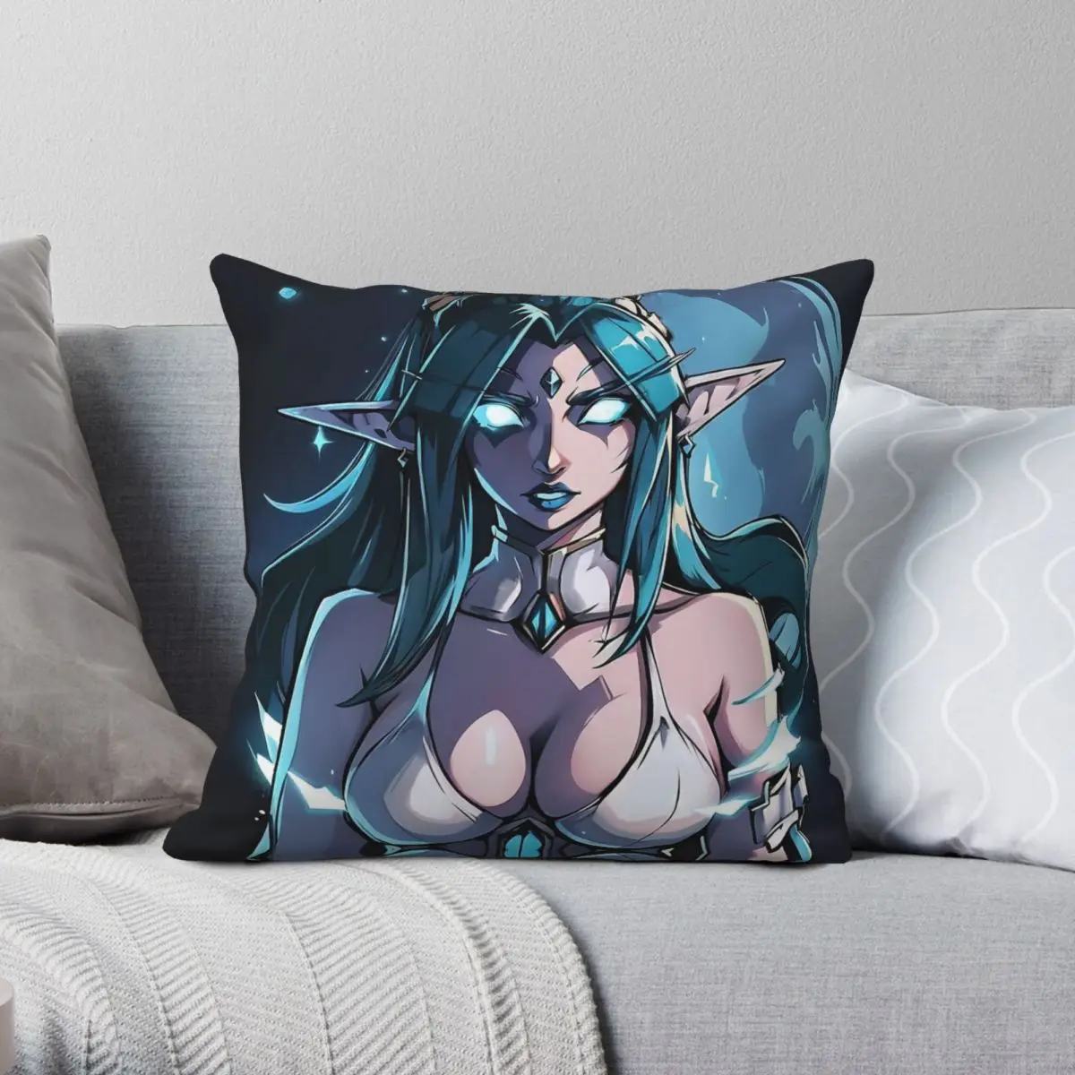 Tyrande Whisperwind Square Pillowcase Polyester Linen Velvet Pattern Zip Decor Throw Pillow Case Home Cushion Cover