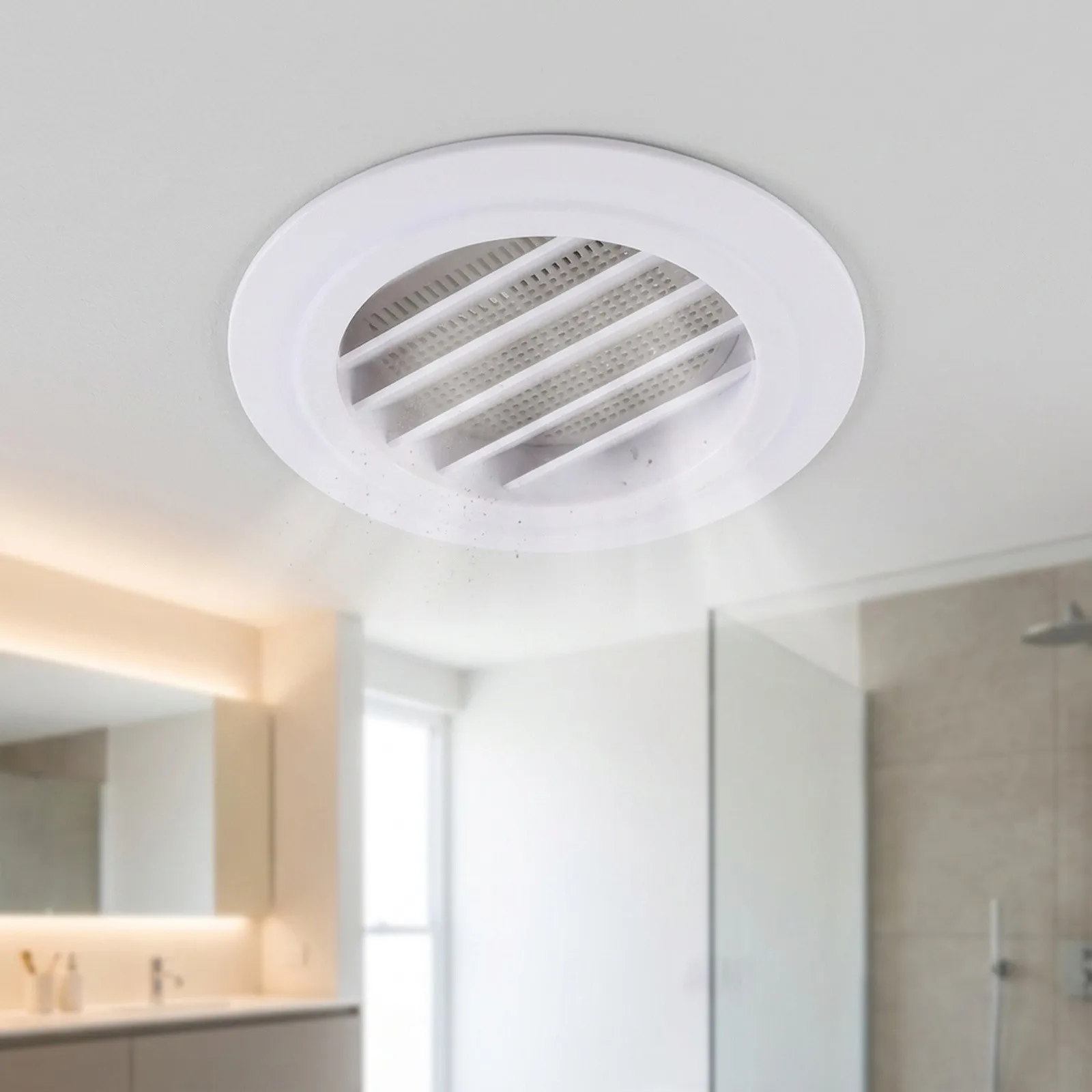 Round Louvered Vent Cover for HVAC Ducts ABS Material Wall and Ceiling Air Grille for Residential and Commercial Ventilation Use
