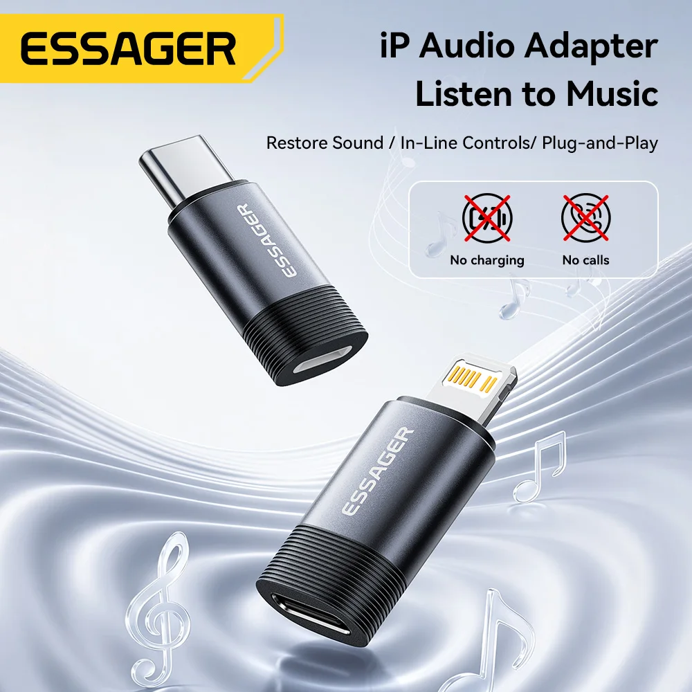 Essager Type-c to Lighting Headphone Audio Adapter For iPhone 18 17 16 15 14 13 12 11 Pro Max Headphone Adapter For Laptop iPad