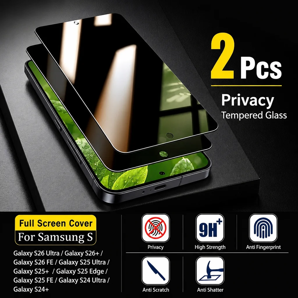 2PCS Tempered Glass Screen Protector For Samsung Galaxy S26 S25 S24 Ultra S23+ S22+ S21+ S25 S26 FE Anti Scratch