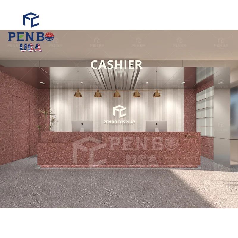 Custom.Luxury متجر مستحضرات التجميل عرض الأثاث تخصيص أدى الإضاءة جدار يعرض الزجاج عرض متجر المجوهرات ومستحضرات التجميل #4