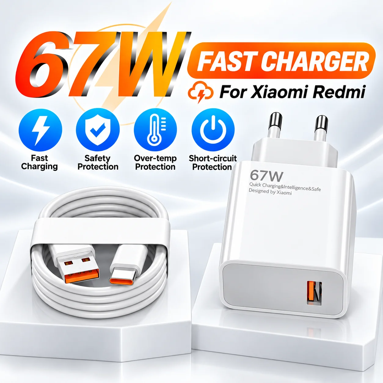 67W 6A USB Type C Turbo Fast Charging Cable for Xiaomi 14 13T 12 Lite 11 10 Redmi Note 13 12 11T 11S 10S Pro POCO Quick Charging