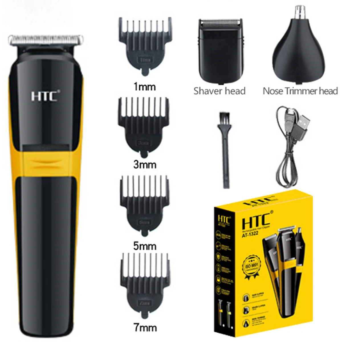 Black Friday 2022 Deal HTC 3 in 1 Trimmer Series Mens Grooming Kit, for Beard, Face, Nose, and Ear Hair Trimmer and Hair Clipper