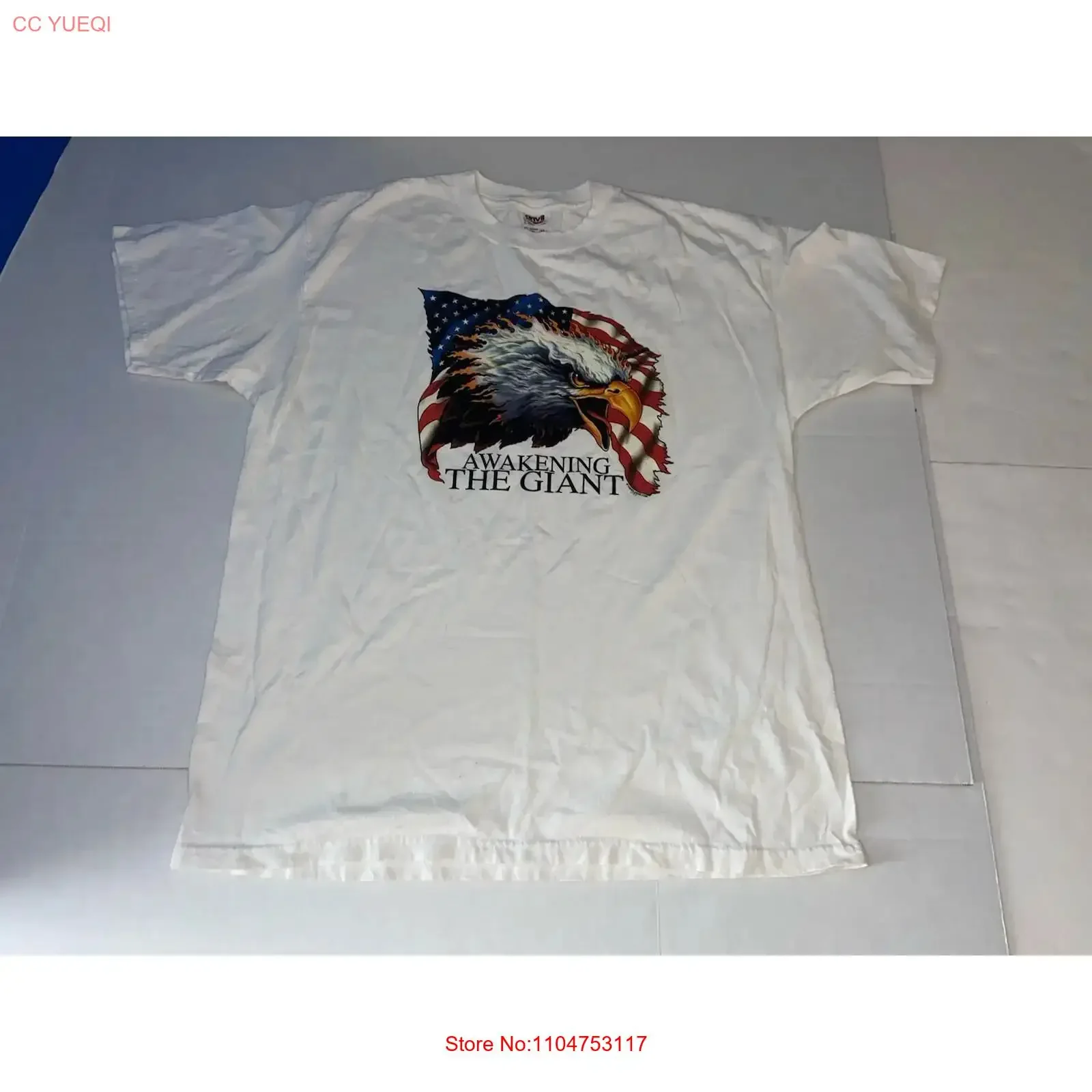 Awakening The Giant Patriotic Eagle T Shirt USA American Flag Vintage XL vintage Washed Versatile Comfortable streetwear
