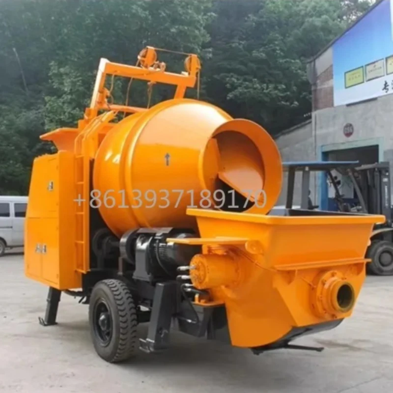 High Quality Electric Concrete Mixer with Pump Mobile Concrete Mixer Pump for Sale Integrated Mixing & Pumping Equipment