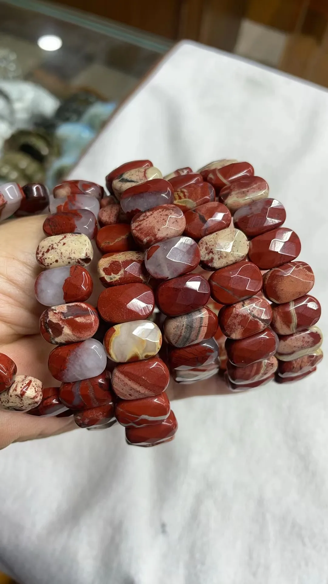 Natural Jasper Cut face Hands platoon 9x13mm Length dagree 22 Grain