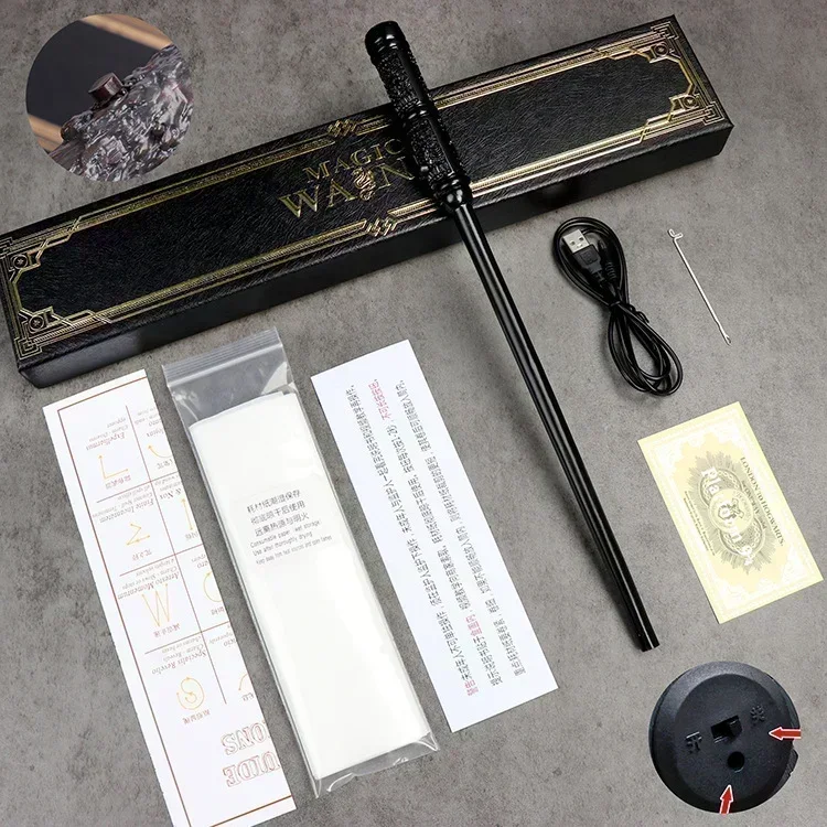 Harries Vuurspuwende magische toverstokken Volledig assortiment magische rekwisieten Glow Magic Wand Halloween Kerst Cosplay Geschenken Speelgoed