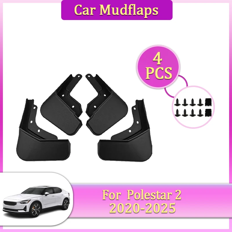 

Автомобильные брызговики, детали для Polestar 2 2024 2020 ~ 2025, автомобильный брызговик, инструмент, брызгозащищенное крыло, автомобильная расклешенная крышка, защита, автогрязевые аксессуары