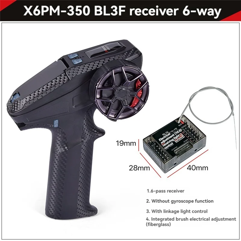 Elegante para Dumborc X6PM-350 RC transmisor 2,4G 6CH RC control remoto con receptor para RC coche barco tanque