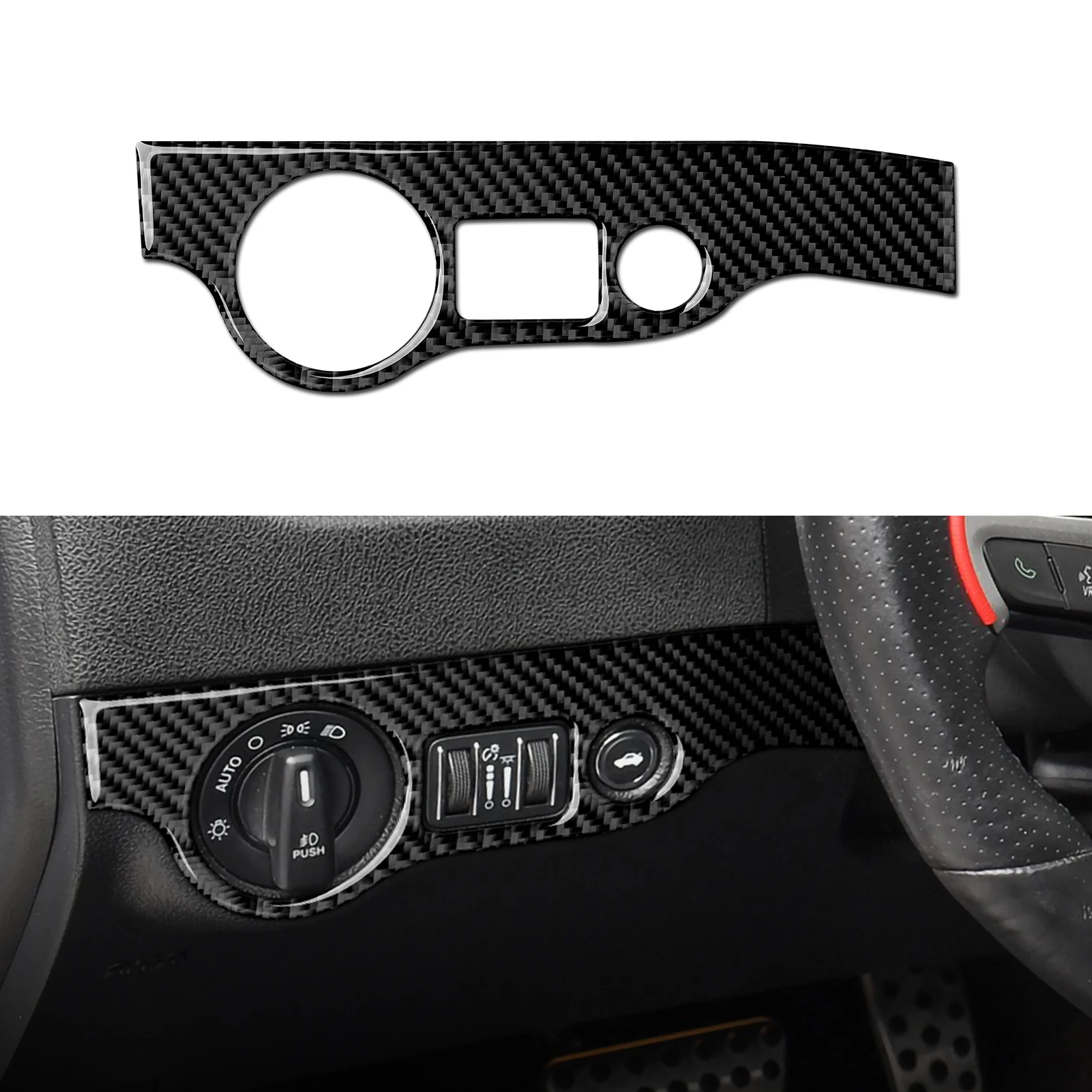 For Dodge Charger (2011-2023) Car Center Console Gear Shift Panel Soft Carbon Fiber Interior Sticker Trim Accessories Set Kit view 6