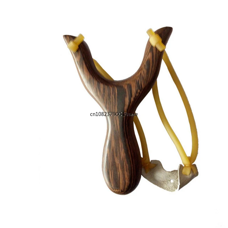 Outdoor Precision Hunting Wooden Slingshot Competition with Flat Rubber Band High Precision Shooting Slingshot Catapult