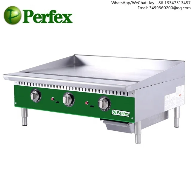 

2026Perfex 3 Burner Gas Griddle American Gas Countertop Gas Range Griddle BTU 30,000 Burner Stainless Steel U Shape Burner 30 Da