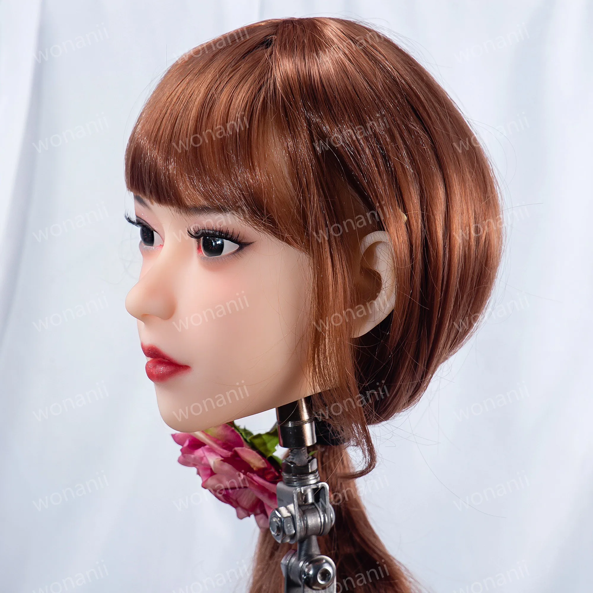 نموذج رأس أنثى جديد، مع شعر مستعار قابل للاستبدال، قابل للإدخال للرجال، لعبة للكبار، رأس دمية مثيرة، مادة TPE، نسيج ناعم، هدية عيد الميلاد