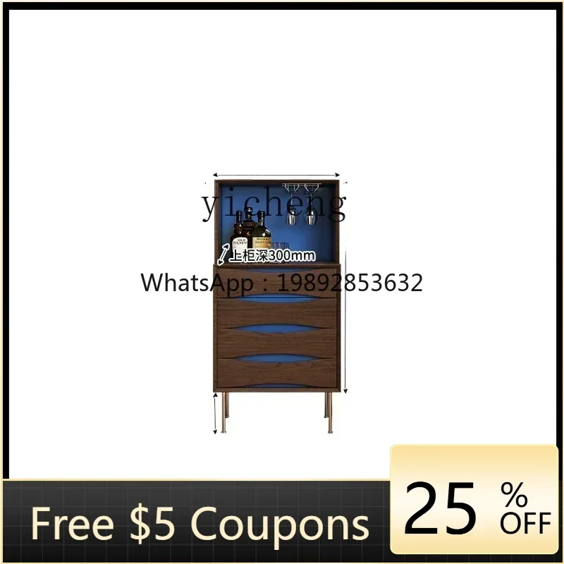 

DF medieval solid wood side cabinet dining side low cabinet tea cabinet living room locker