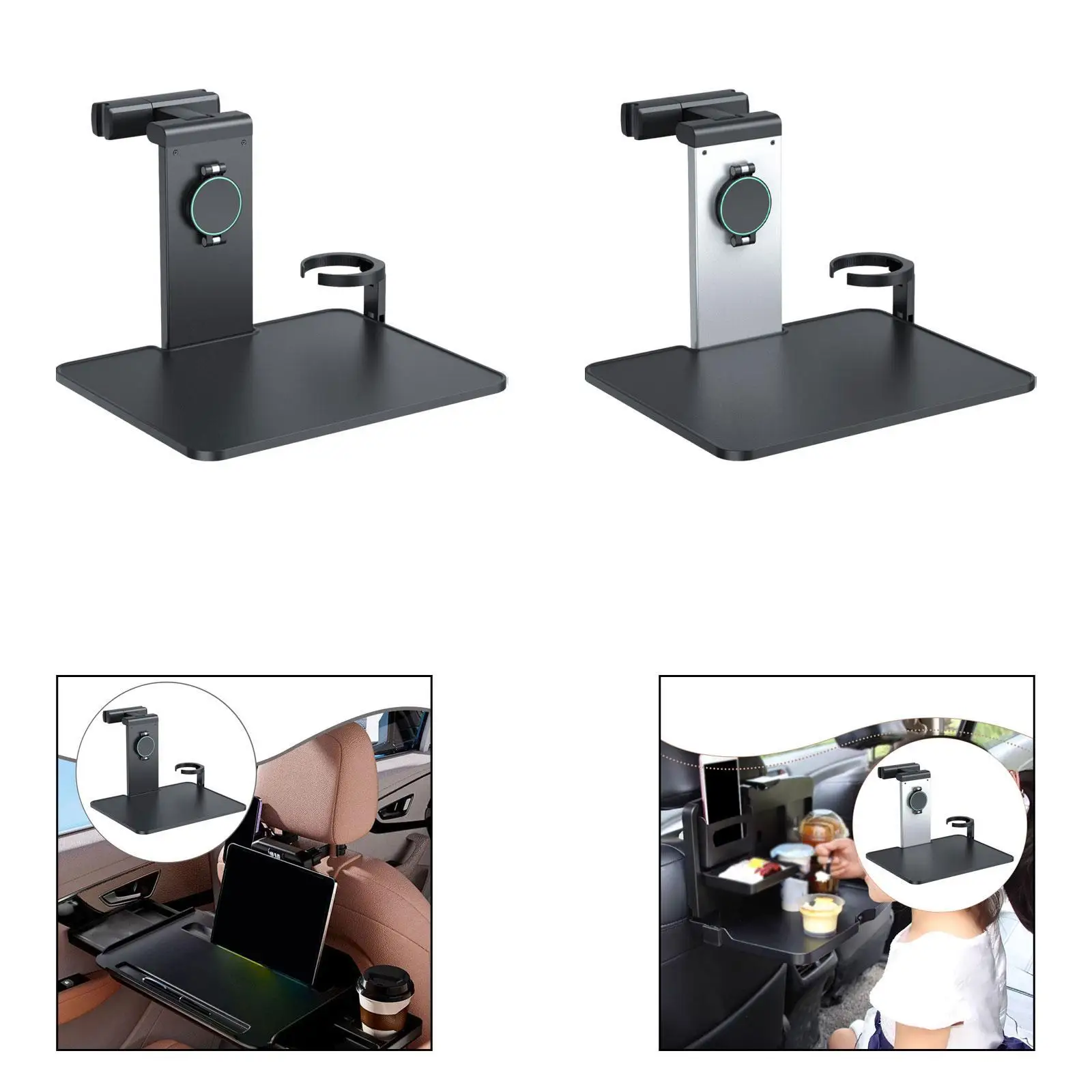 Sturdy Car Seat Tray Table Backseat Organizer Space Saving Aluminum Material for Travel and Car Interior Use