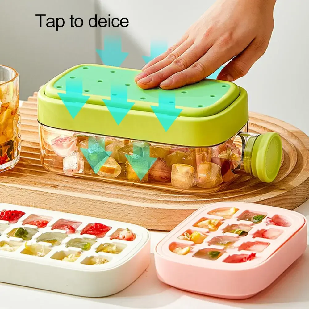 D5 Vertical Ice Cube Tray with Lid Quick Freeze No-Touch Release Easy Press Ice Cube Maker Mold for Whiskey Cocktails Reusable