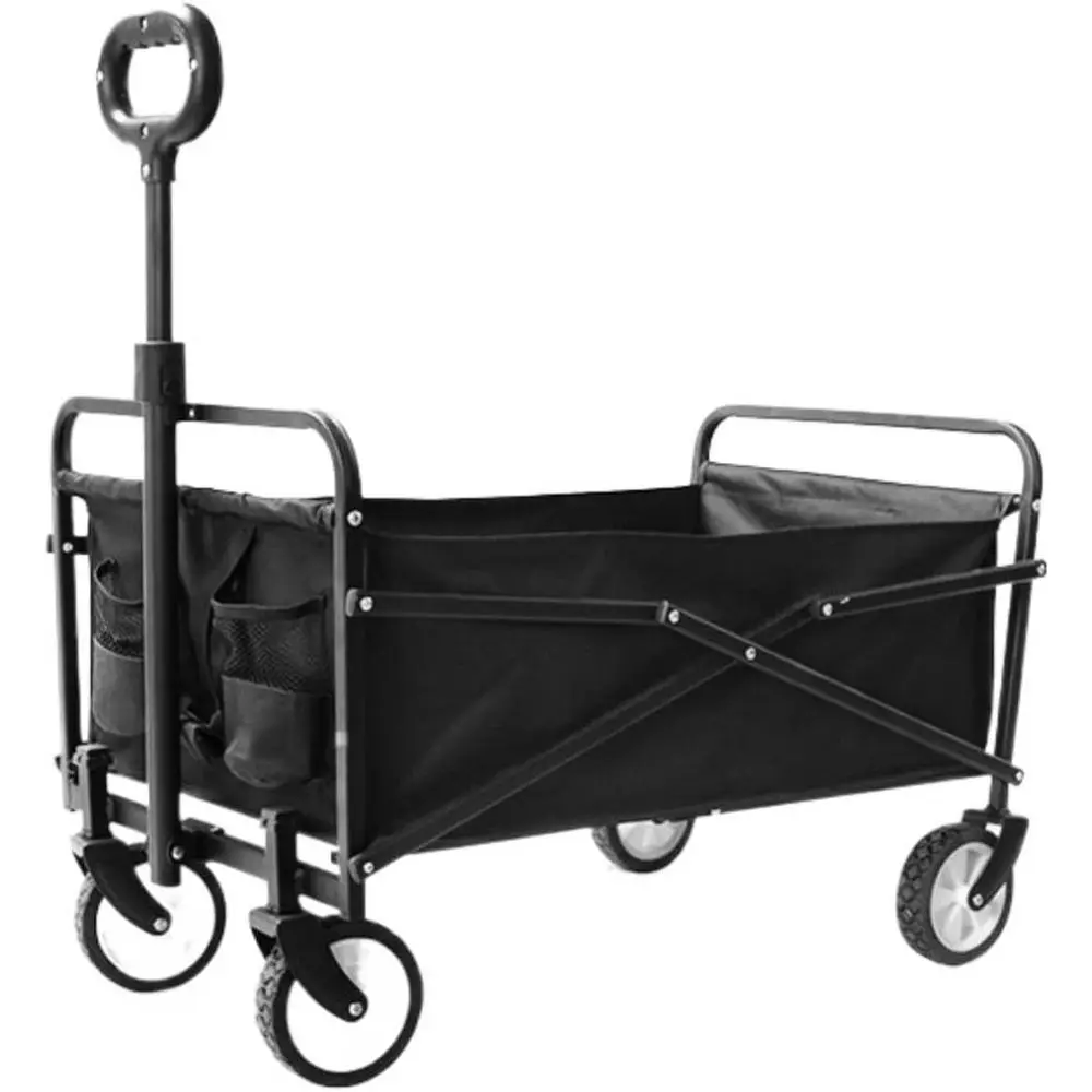 頑丈な屋外用ユーティリティトロリー（4輪付き） - キャンプ、ビーチ、ショッピングに最適