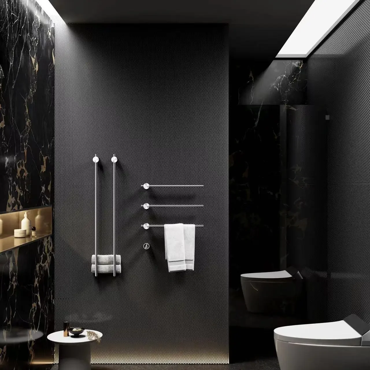 Intelligent concealed pre-embedded electric towel rack is a must for the new bathroom