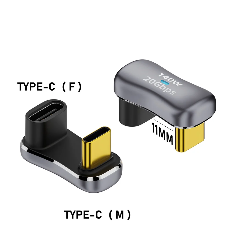 180 Degree U-shaped 140W Type C to Type C 20Gbps Type C to USB-A OTG 10Gbps 4K Tablet USB-C Charging Converter for STEAM DECK