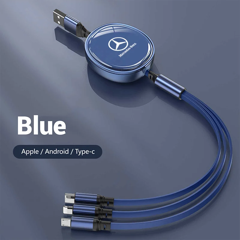 New Retractable 100W Fast Charge Cable iPhone USB Type For Mercedes Benz E-Class E260L C260L E200 E260 E300 Accessory Keychain - view 5