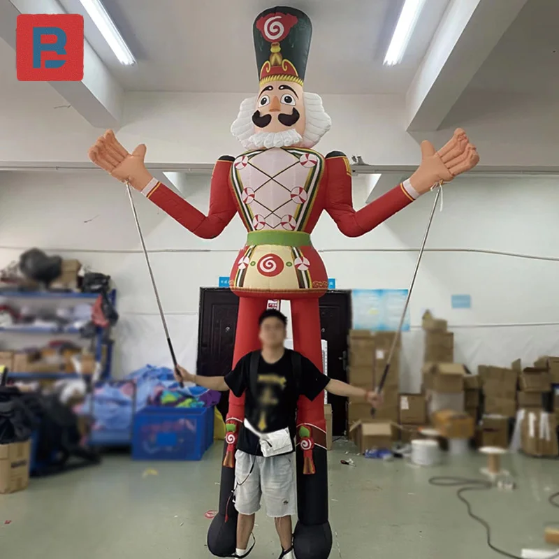 

Inflatable walnut soldier puppets with blowers, props for outdoor shopping mall square parade and walking activities