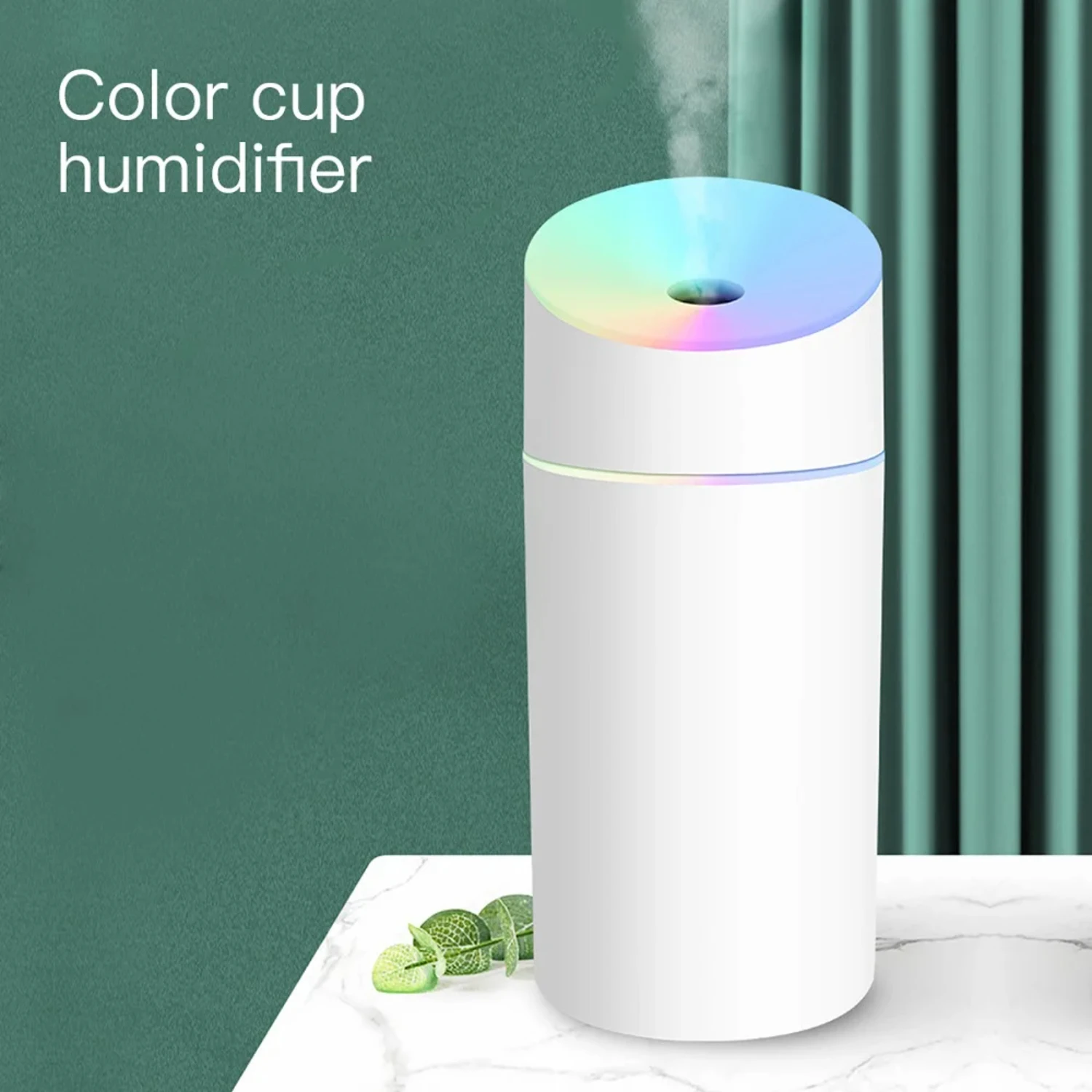 Efficient and convenient USB operated portable ultrasonic air humidifier with night light - Ideal 450ML capacity for home and ca