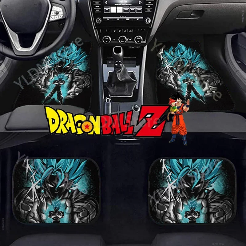 Dragon Ball Goku Car Floor Mats Universal Decoration Automotive Liners for Car Truck SUV Front Rear Mats Foot Pad Protector Gift