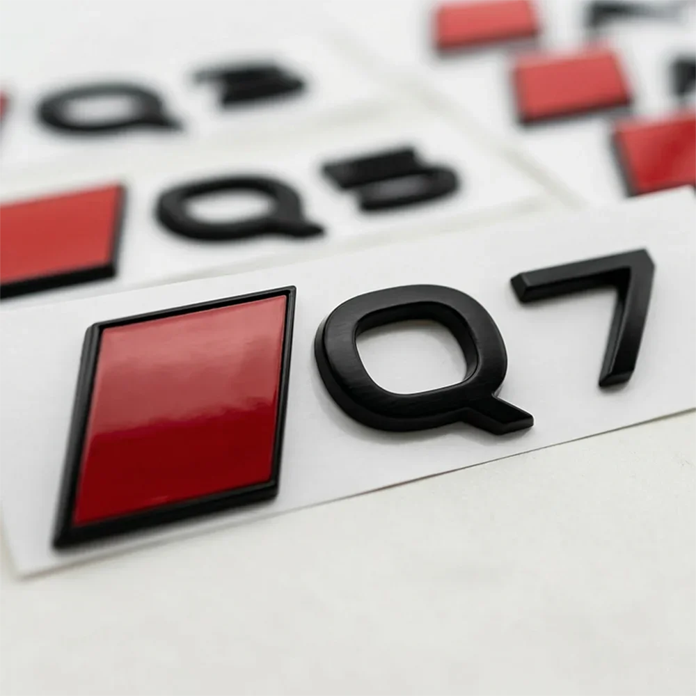 NEUES 3D ABS Auto-Logo A3 A4 A5 A6 A7 A8 Q3 Q5 Q7 Q8 Emblem für Audi Heckklappen-Abzeichen Buchstaben Aufkleber Zubehör – Detail 2