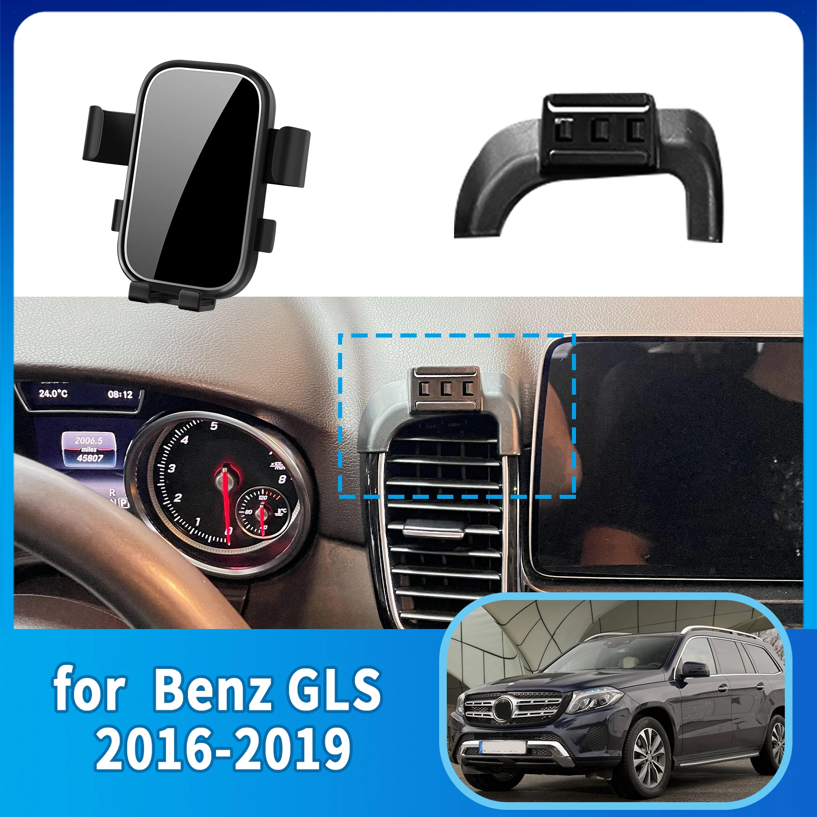 

Accessories Car Mobile Phone Holder for Mercedes Benz GLS X166 2016 2017 2018 2019 GPS Bracket Navigation Stand Auto