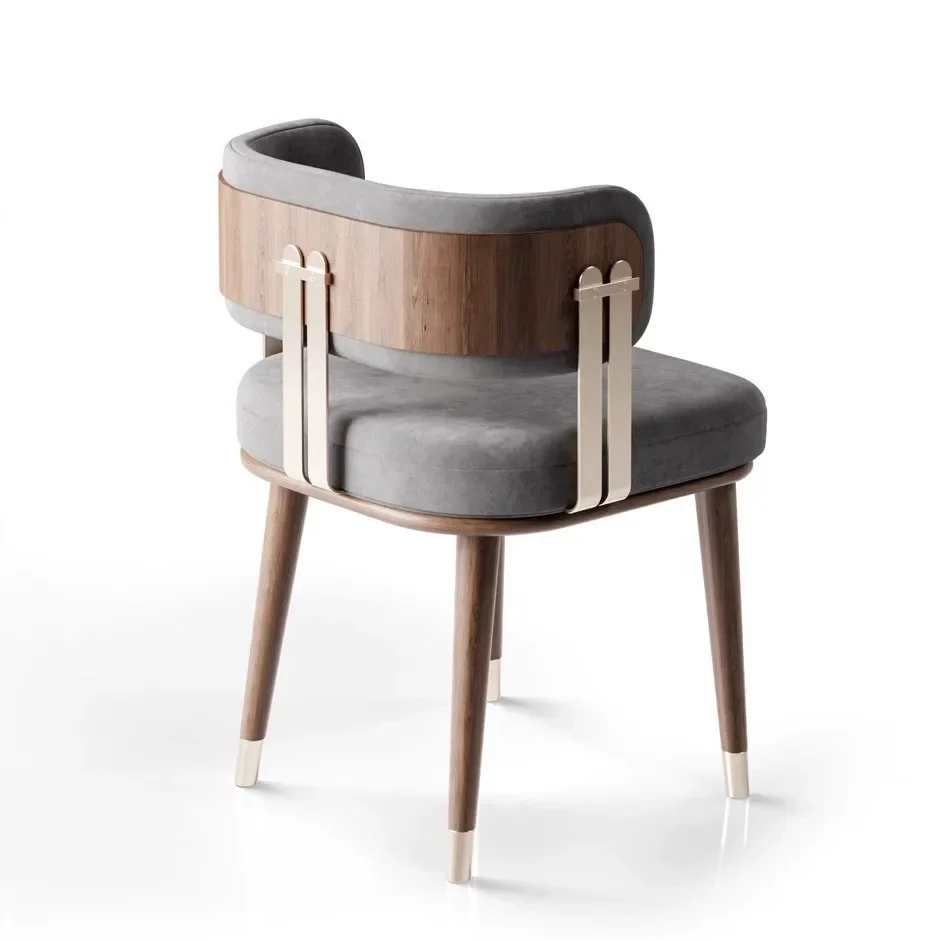 Hotel lobby sales department negotiates table and chair combination, designer model room light luxury dining chair