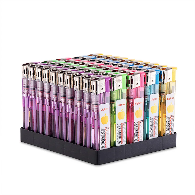 Accendino a fiamma aperta in plastica usa e getta trasparente Negozio per la casa Negozio super piccolo Strumenti per fumatori all'ingrosso Accendisigari