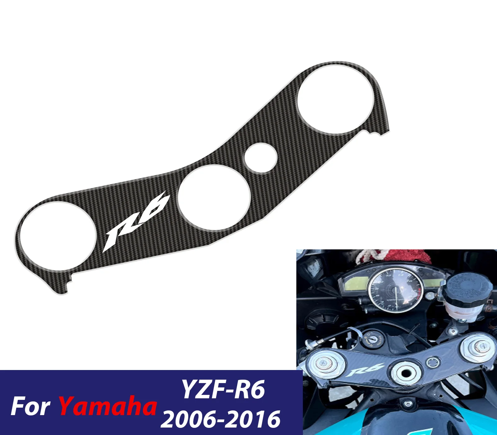 

Для Yamaha YZF-R6 YZFR6 2006-2016 2015 2014 2013 YZF R6 мотоцикл тройной ямок крышка защитная накладка наклейка ﻿ ﻿
