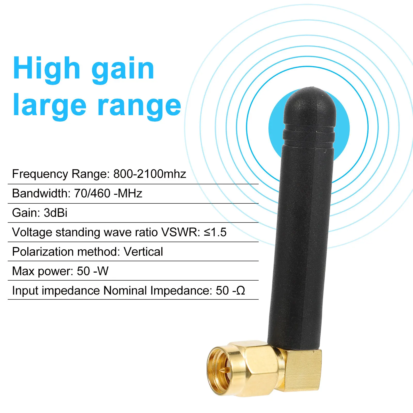 2Pcs High Gain Signal Booster Antenna 2.4g Sma Male Connector Right Angle Replacement for Wireless Receiver Transmitter view 5