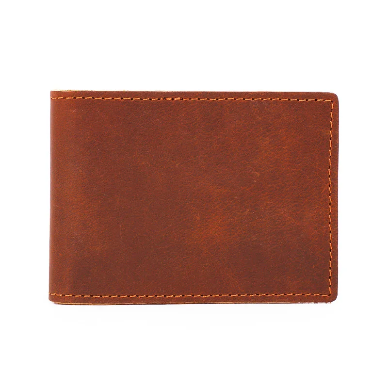 Vintage Men's Card Holder Wallet Genuine Leather Minimalist Small Thin Purse Slim Mini Credit Card Bank ID Card Holder Wallet