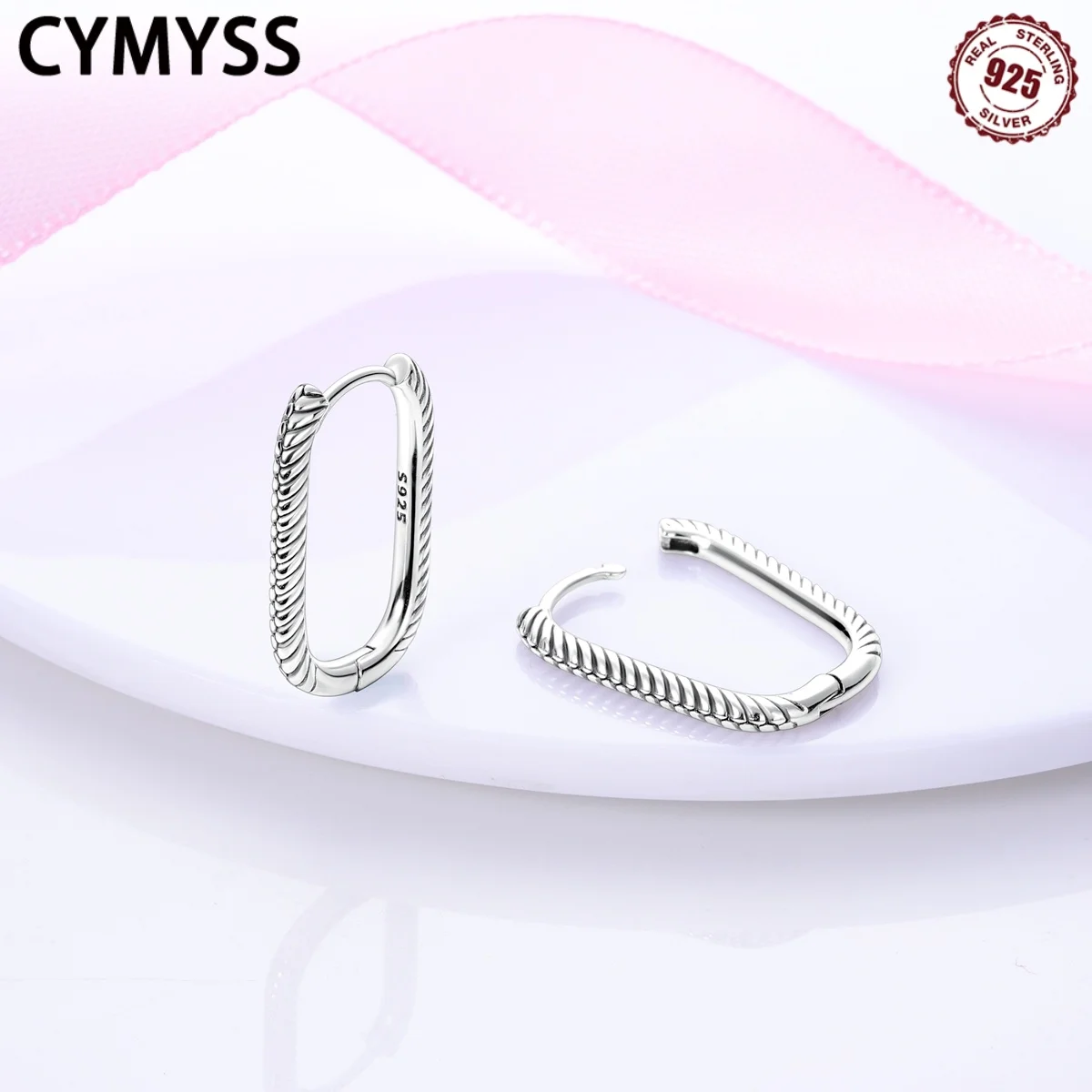 

CYMYSS 2025 New Style 925 Sterling Silver Snake Bone Earrings Boutique Birthday Party Gift Trend Jewelry Women's Earrings