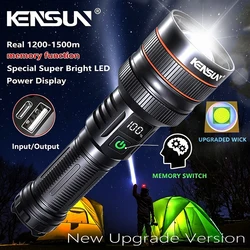 Bright Spotlight Long Range LED Flashlight Type-C Charging Strong Light Lamp Tactical Torch Waterproof Zoom Outdoor Lantern