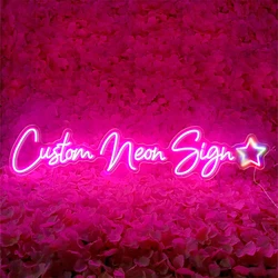 Custom Neon Sign For Wedding Wall Decorations Birthday Party Store Logo Bar Neon Signs Anime Neon Backdrop Art Mural Neon Gift