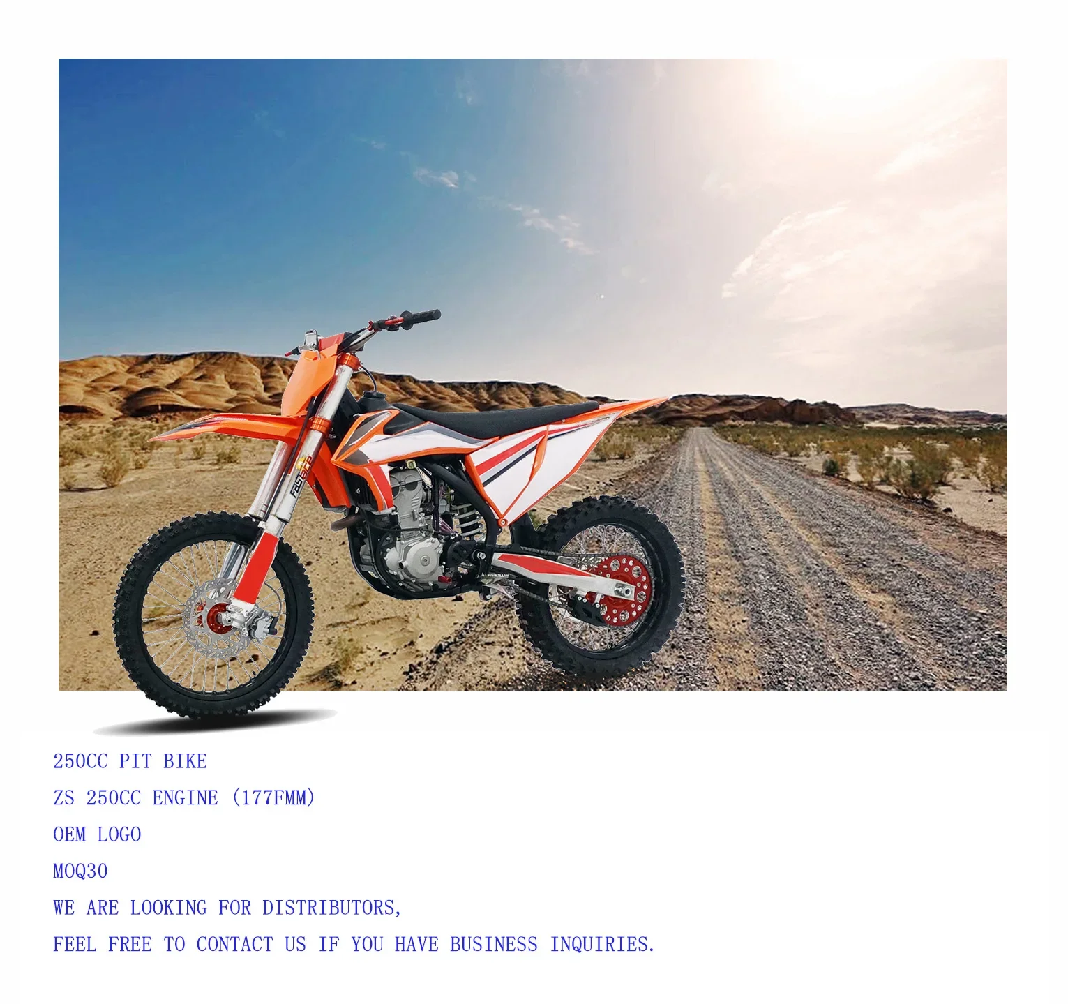 2022 China 250CC Off Road Pit Dirt Bike Motocross Racing