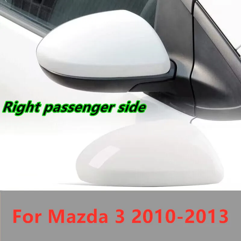 

White Right Passenger Side Mirror Cover Cap No-Signal For Mazda 3 2010 2011 2012 2013