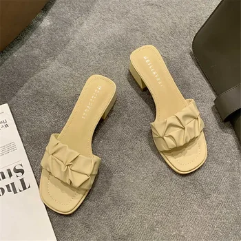 여성용 힐 블록 용수철 와이드 토 슈즈, 쪼리 편안한 샌들, 여성용 운동화, 스포츠 디자이너, 세련된 여름 