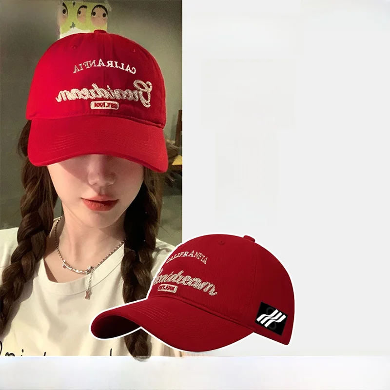 xoxogood-レディース-ソフトトップ-ベースボールキャップ-夏-2025-顔痩せ効果のある調節可能なラウンドクラウン-ユニセックス-カジュアルハット-ワイドブリム