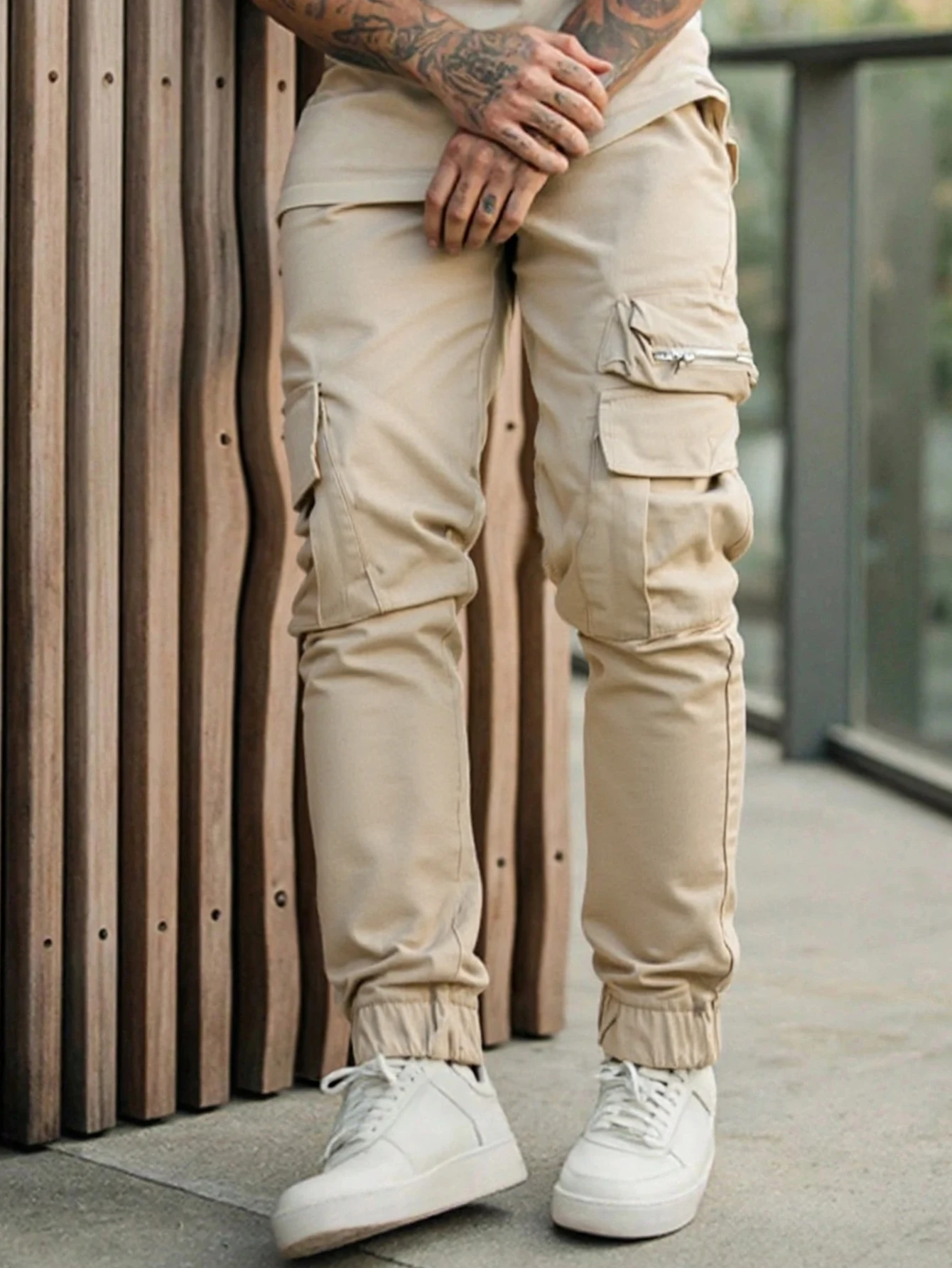 Men Multi-Pocket Casual Fashion ankle strap American Style Cargo Pants,Cargo Pants,Personalized and fashionable large pocket cam