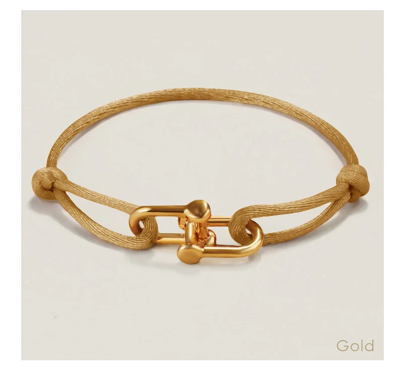MOONLIGHT Classic Adjustable U-Shape Charm Bracelets for Women High Quality Silk Rope Bracelet Female Jewelry Gifts Wholesale