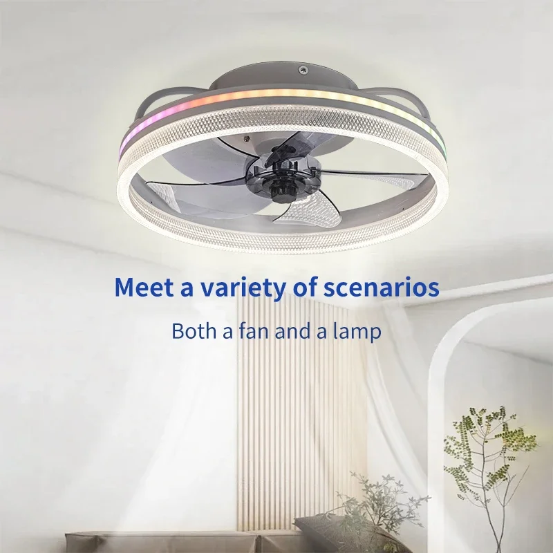 Nordic Modern With Light And Remote Control Remote Dimmable Fan Light Thin LED Ceiling Fan Bedroom Fan Light Decoration