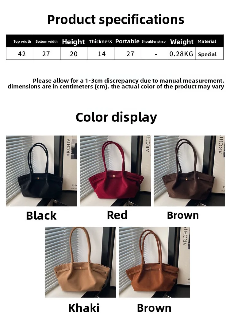 Frauen Faux Wildleder Schulter Tasche Casual Tote Handtasche Unterarm Eimer Geldbörse Herbst Täglichen Mode Luxus Tasche Guangzhou Hohe Qualität Tasche – Detail 2