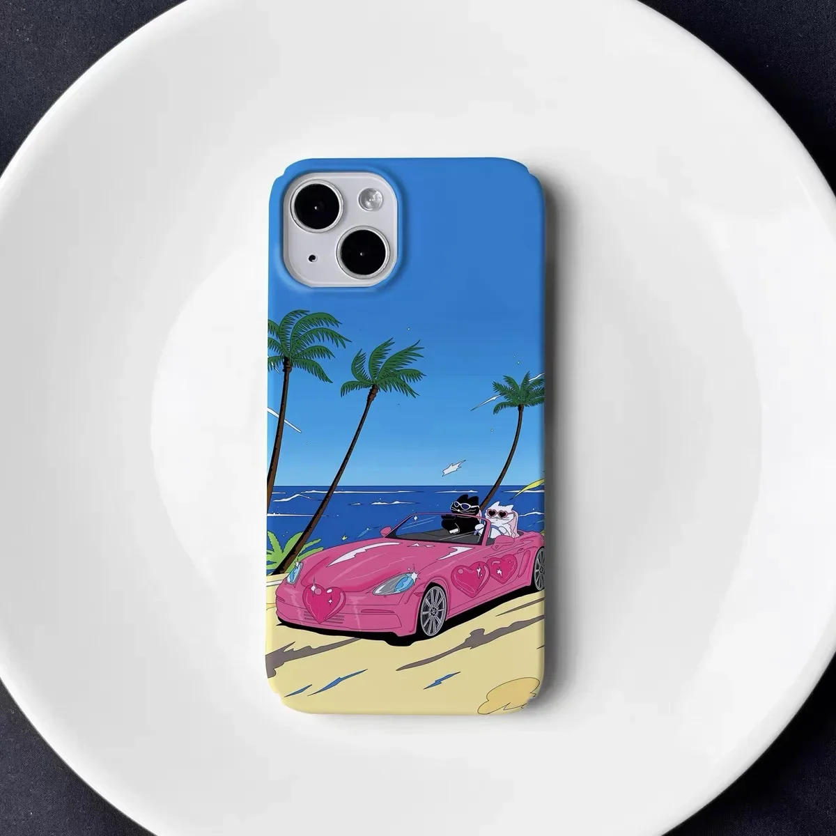 Cat Sports Car Ride New Hard Phone Case Protective Cover Shell for IPhone 16 15 14 13 12 11 Pro Max 12 13 Mini Plus XR X MAX SE2