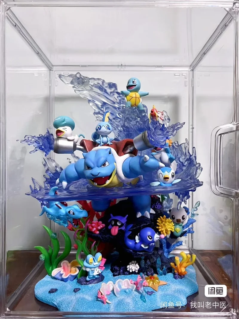 

Anime Pokemon Charizard Family Figure Bucket Ocean Blastoise Valley Collectible Action Figurine Statue Dolls Model Ornaments