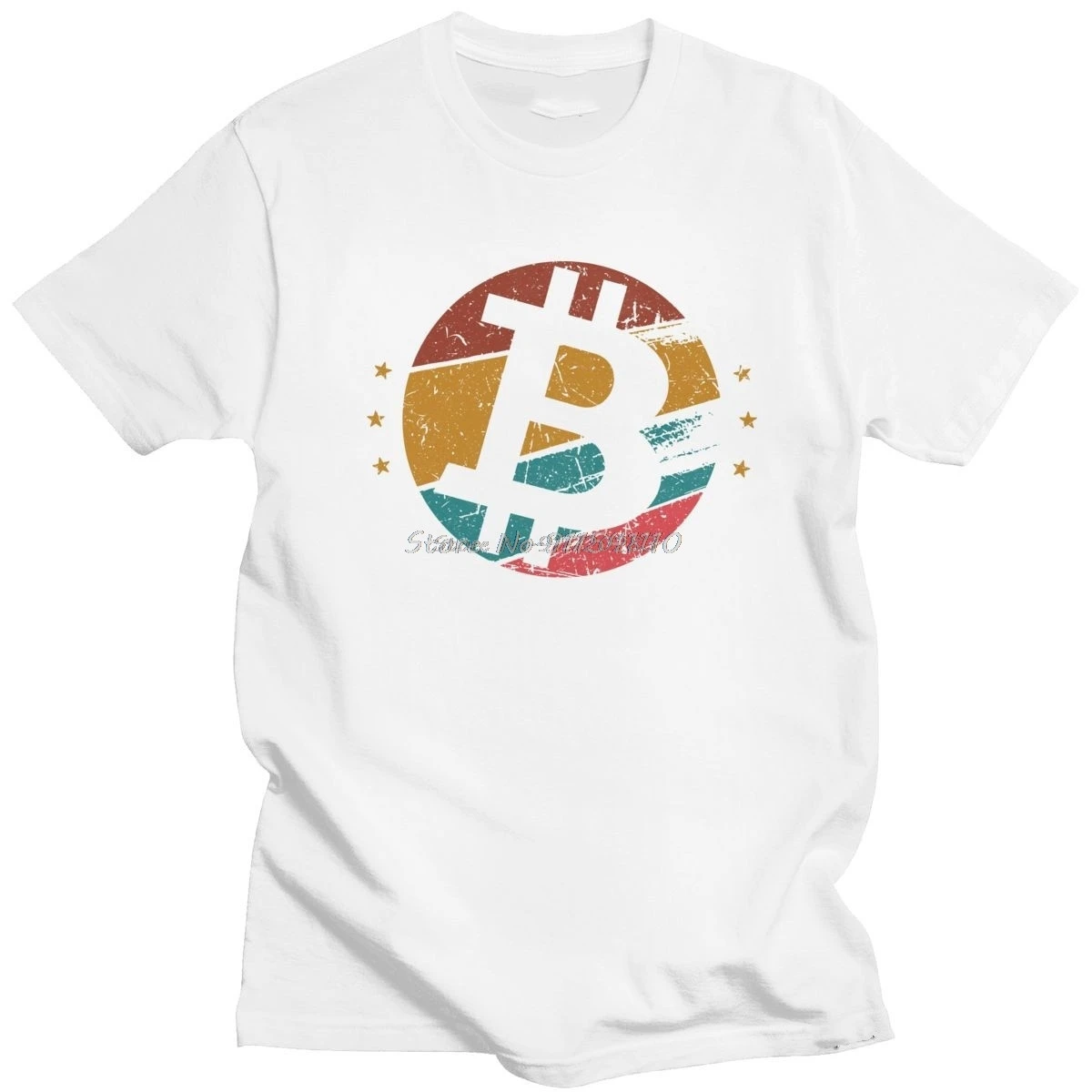 Fashion Vintage Design Bitcoin T Shirts Men Short Sleeve BTC Cryptocurrency Crypto Blockchain Tee Pure Cotton Tshirt Merchandise